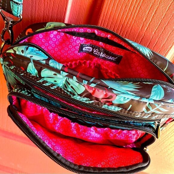 NEW LUG PINK & BLACK FLAMINGO CROSSBODY BAG - Picture 16 of 16